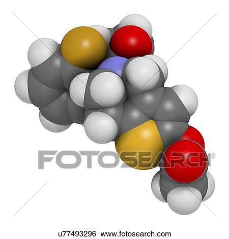 Prasugrel platelet inhibitor drug molecule. Used in treatment of acute coronary syndrome and in the prevention of stent thrombosis. View Large Illustration Stock Illustration - Prasugrel platelet inhibitor drug molecule. Used in treatment of acute coronary syndrome and in the prevention of stent thrombosis.. Fotosearch