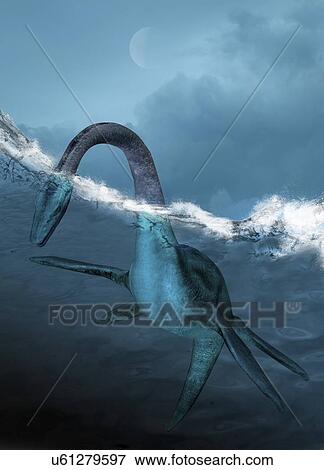 "Prehistoric sea creature, computer illustration. " View Large Illustration Stock Illustration - "Prehistoric sea creature, computer illustration. ". Fotosearch