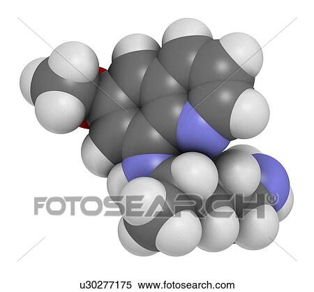 "Primaquine malaria drug molecule. Atoms are represented as spheres with conventional colour coding: hydrogen (white), carbon (grey), oxygen (red), nitrogen (blue). " View Large Illustration Stock Illustration - "Primaquine malaria drug molecule. Atoms are represented as spheres with conventional colour coding: hydrogen (white), carbon (grey), oxygen (red), nitrogen (blue). ". Fotosearch