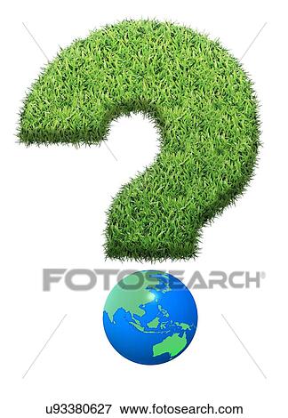Stock Illustration - "Question mark made from grass, computer illustration. ". Fotosearch