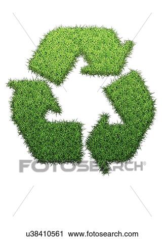 "Recycling logo made from grass, computer illustration. " View Large Illustration Clip Art - "Recycling logo made from grass, computer illustration. ". Fotosearch
