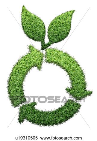 "Recycling logo made from grass, computer illustration. " View Large Illustration Stock Illustration - "Recycling logo made from grass, computer illustration. ". Fotosearch