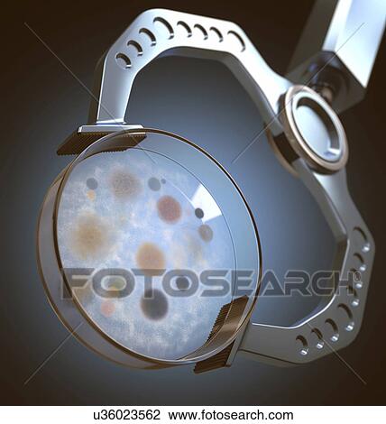 Drawing - "Robot hand holding a petri dish with bacteria and fungi, computer illustration. ". Fotosearch