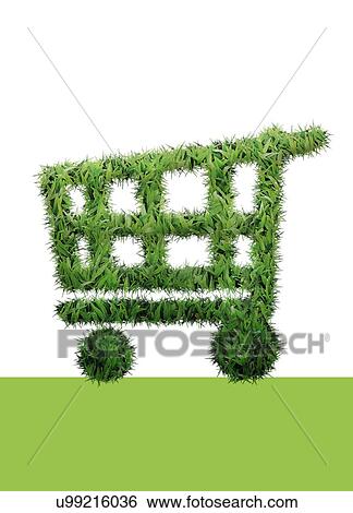 "Shopping trolley made from grass, computer illustration. " View Large Illustration Stock Illustration - "Shopping trolley made from grass, computer illustration. ". Fotosearch