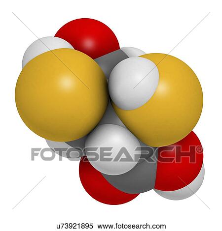 "Succimer (dimercaptosuccinic acid, DMSA) lead poisoning drug molecule. Antidote used in heavy metal poisoning; acts by forming chelates with metals. " View Large Illustration Stock Illustration - "Succimer (dimercaptosuccinic acid, DMSA) lead poisoning drug molecule. Antidote used in heavy metal poisoning; acts by forming chelates with metals. ". Fotosearch