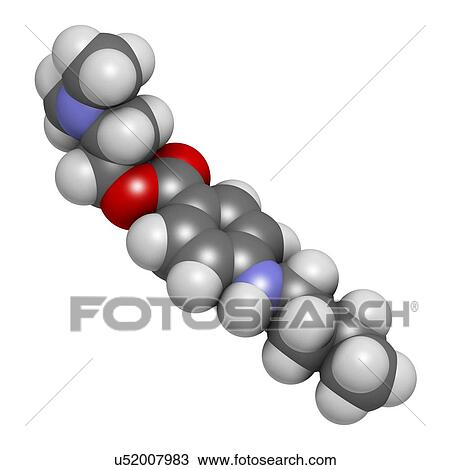 "Tetracaine local anesthetic drug molecule. Atoms are represented as spheres with conventional colour coding: hydrogen (white), carbon (grey), oxygen (red), nitrogen (blue). " View Large Illustration Drawing - "Tetracaine local anesthetic drug molecule. Atoms are represented as spheres with conventional colour coding: hydrogen (white), carbon (grey), oxygen (red), nitrogen (blue). ". Fotosearch