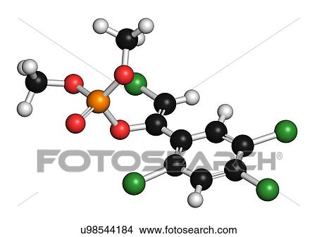 "Tetrachlorvinphos organophosphate insecticide molecule. Atoms are represented as spheres with conventional colour coding: hydrogen (white), carbon (black), oxygen (red), chlorine (green), phosphorus (orange). " View Large Illustration Stock Illustration - "Tetrachlorvinphos organophosphate insecticide molecule. Atoms are represented as spheres with conventional colour coding: hydrogen (white), carbon (black), oxygen (red), chlorine (green), phosphorus (orange). ". Fotosearch