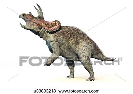 "Triceratops dinosaur, computer illustration. " View Large Illustration Stock Illustration - "Triceratops dinosaur, computer illustration. ". Fotosearch