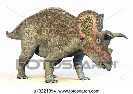 Stock Illustration - "Triceratops dinosaur, computer illustration. ". Fotosearch