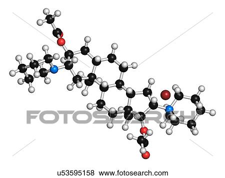 Stock Illustration - Vecuronium bromide muscle relaxant drug (paralyzing agent). Used in anesthesia but also in lethal injection cocktails.. Fotosearch