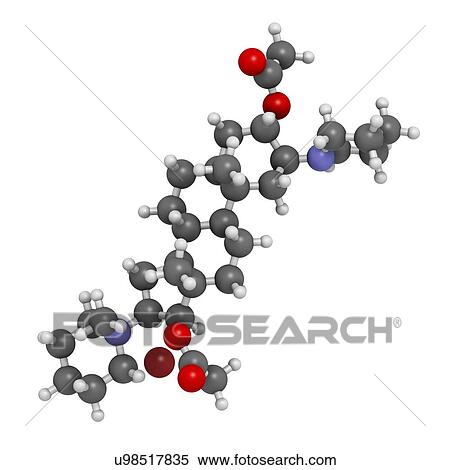 Stock Illustration - Vecuronium bromide muscle relaxant drug (paralyzing agent). Used in anesthesia but also in lethal injection cocktails.. Fotosearch