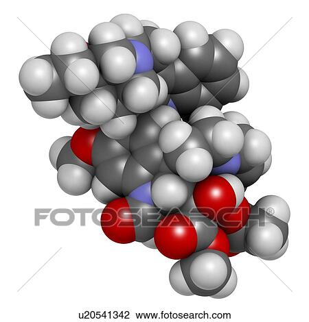 "Vincrinstine cancer drug molecule (vinca alkaloid class). Atoms are represented as spheres with conventional colour coding: hydrogen (white), carbon (grey), oxygen (red), nitrogen (blue). " View Large Illustration Drawing - "Vincrinstine cancer drug molecule (vinca alkaloid class). Atoms are represented as spheres with conventional colour coding: hydrogen (white), carbon (grey), oxygen (red), nitrogen (blue). ". Fotosearch