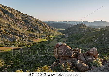 Stock Image - Kamiesberg Pass at Sunset. Fotosearch