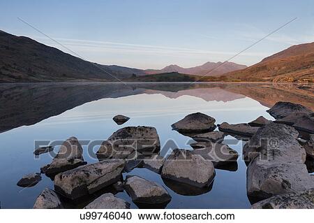 Sunrise at Llyn Mymbyr View Large Photo Image Stock Image - Sunrise at Llyn Mymbyr. Fotosearch
