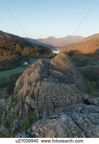 Stock Image - Sunrise at Snowdon 2. Fotosearch
