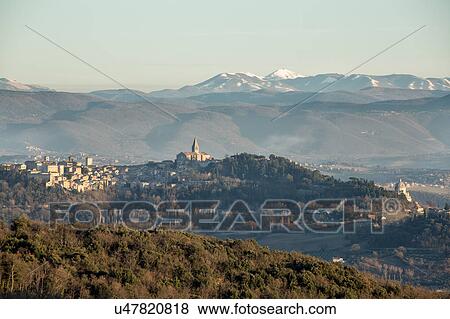 Todi hilltop view in winter View Large Photo Image Stock Photo - Todi hilltop view in winter. Fotosearch