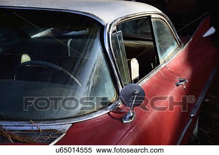 Stock Photography - Abandoned red car. Fotosearch