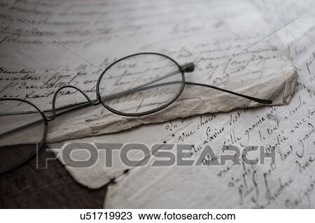 Antique eyeglasses and letters View Large Photo Image Stock Image - Antique eyeglasses and letters. Fotosearch
