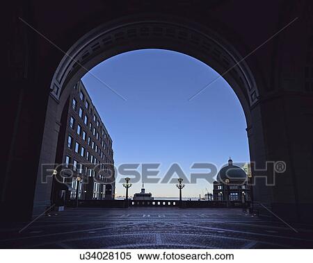 Stock Photography - Archway entrance to Rowes Wharf. Fotosearch