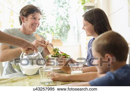 Children (8-9, 10-11) eating salad with parents View Large Photo Image Stock Photography - Children (8-9, 10-11) eating salad with parents. Fotosearch