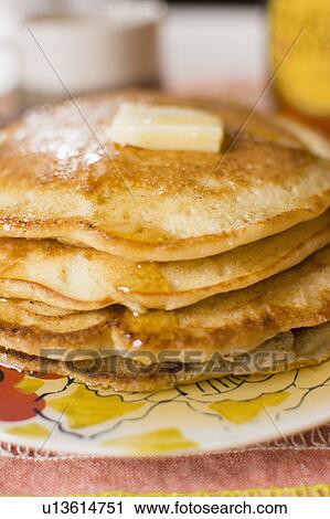 Close up of stack of pancakes View Large Photo Image Stock Image - Close up of stack of pancakes. Fotosearch