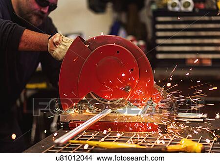 Picture - Close-up of welder grinding. Fotosearch