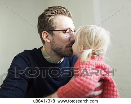 Father kissing daughter's (2-3) nose View Large Photo Image Stock Photo - Father kissing daughter's (2-3) nose. Fotosearch