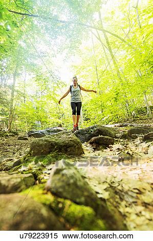 Female hiker in forest View Large Photo Image Stock Photography - Female hiker in forest. Fotosearch