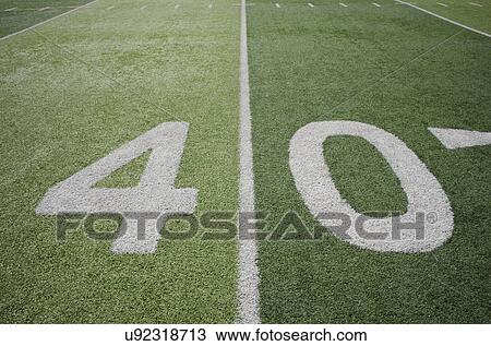 Football field marking of 40 yard line View Large Photo Image Stock Image - Football field marking of 40 yard line. Fotosearch
