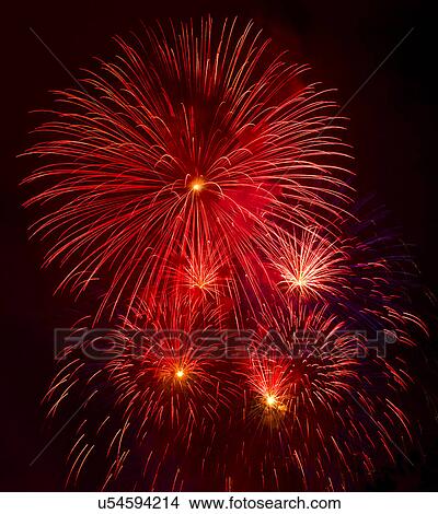 Picture - Independence Day celebration with fireworks. Fotosearch