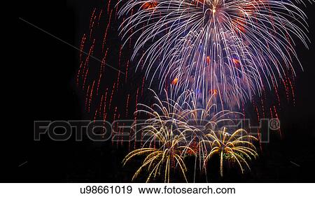 Stock Photo - Independence Day celebration with fireworks. Fotosearch