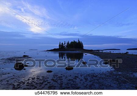 Stock Photography - Low tide at Owls Head at dawn. Fotosearch