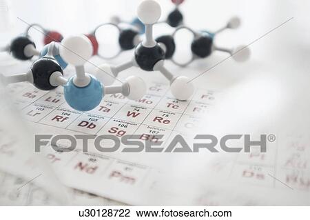 Molecular structure and periodic table on desk View Large Photo Image Stock Image - Molecular structure and periodic table on desk. Fotosearch