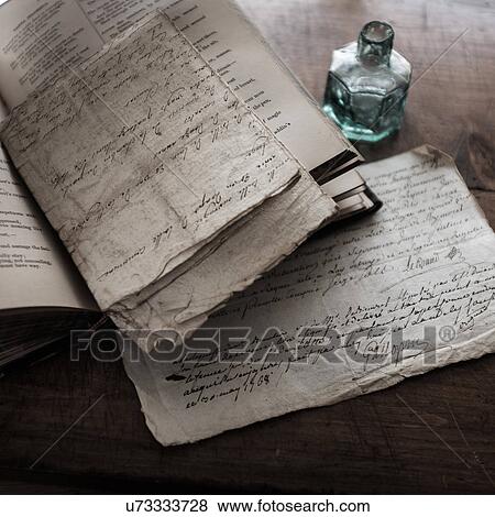 Stock Photo - Old letters and inkwell. Fotosearch