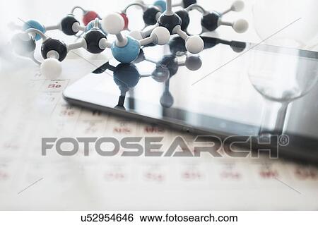 Stock Photograph - Periodic table on desk. Fotosearch