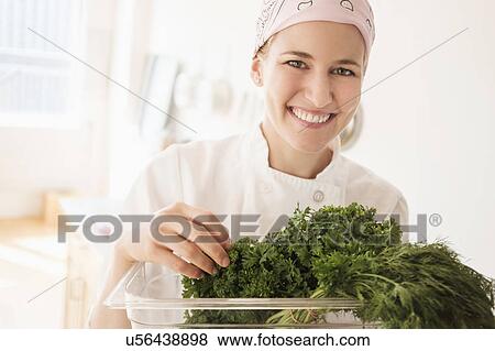 Portrait of chef working View Large Photo Image Stock Photo - Portrait of chef working. Fotosearch