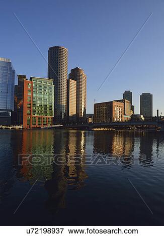 View of buildings in Fort Point Channel in morning View Large Photo Image Stock Photo - View of buildings in Fort Point Channel in morning. Fotosearch