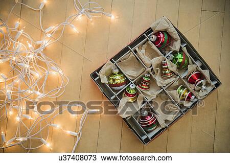View of Christmas lights and baubles View Large Photo Image Stock Image - View of Christmas lights and baubles. Fotosearch