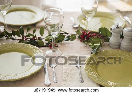 Stock Photography - View of festive table. Fotosearch