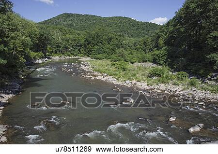Stock Photo - View of river on sunny day. Fotosearch