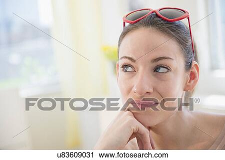 Woman at home contemplating View Large Photo Image Stock Image - Woman at home contemplating. Fotosearch