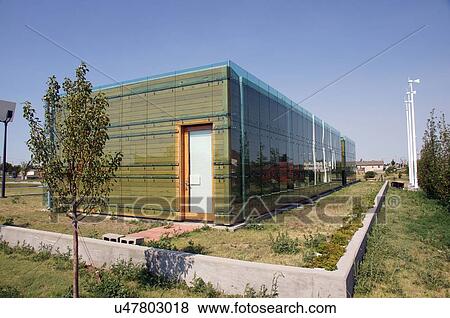 Stock Photo -  547 arts center green building solar wind kansas. Fotosearch