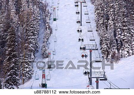 Stock Image -  aerial view of ski lift ski-lift conveyor chair. Fotosearch