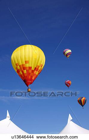Picture -  albq balloon fiesta ascension hot-air hot air. Fotosearch