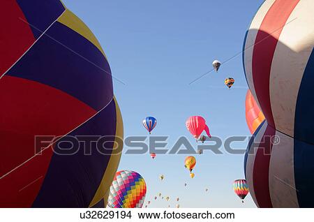 Picture -  albq balloon fiesta ascension hot-air hot air. Fotosearch