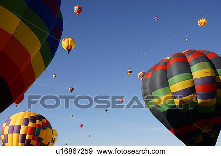 Stock Photo -  albq balloon fiesta ascension hot-air hot air. Fotosearch