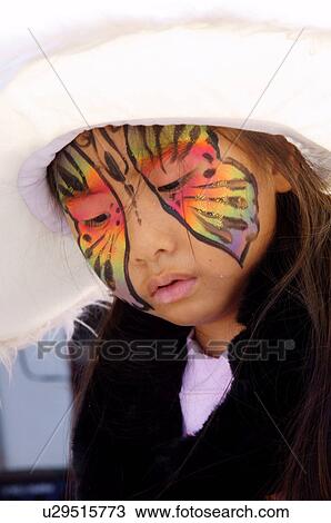 Stock Image -  albq balloon fiesta asian girl child kid face. Fotosearch