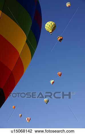 Stock Image -  albq balloon fiesta colorful hot-air ballons. Fotosearch
