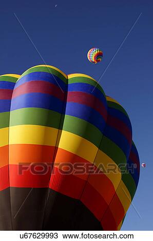 Stock Image -  albq balloon fiesta colorful hot-air ballons. Fotosearch