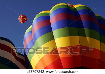 Stock Image -  albq balloon fiesta colorful hot-air ballons. Fotosearch
